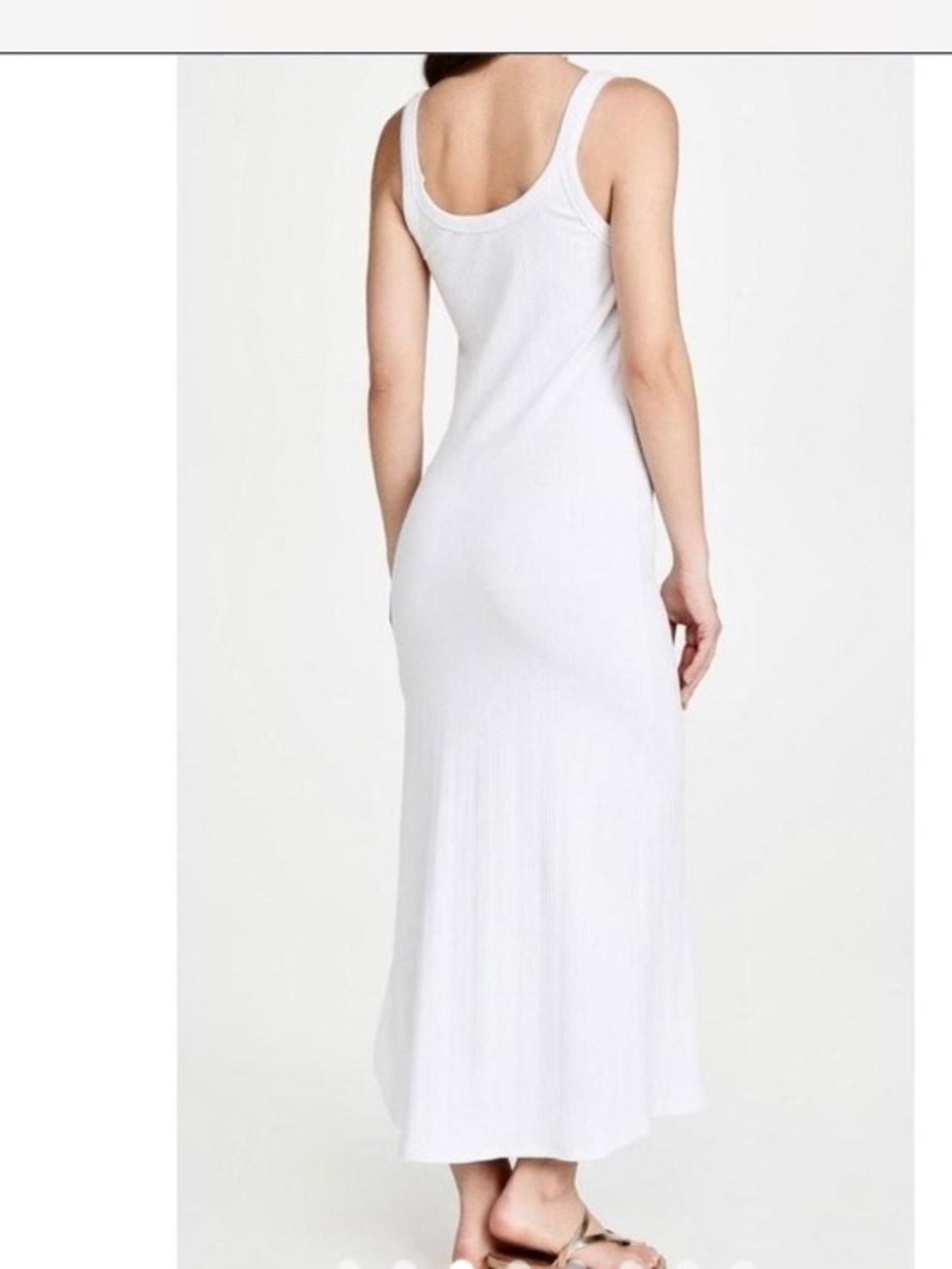 Aerie White Ribbed cotton blend maxi tank dress women’s Sz XS